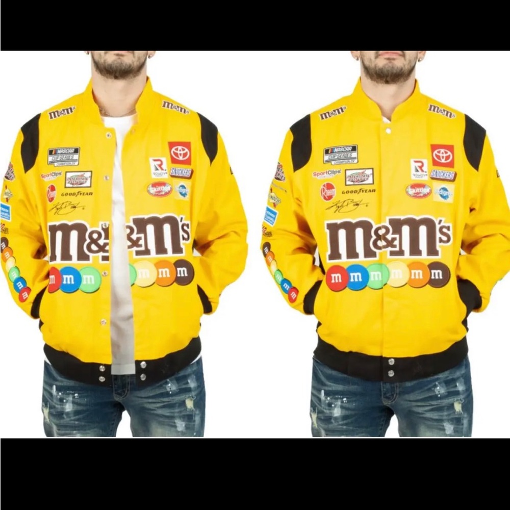 New JH Design Kyle Busch M&M's Racing Jacket Size 2XL Yellow
